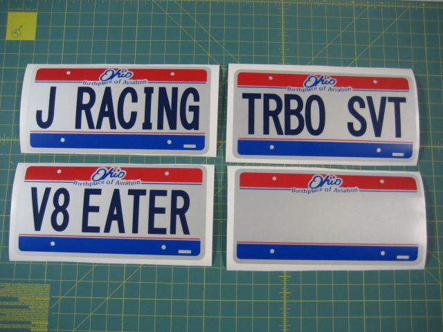 Jay Racing Front License Plate Sticker - Ohio - Click Image to Close